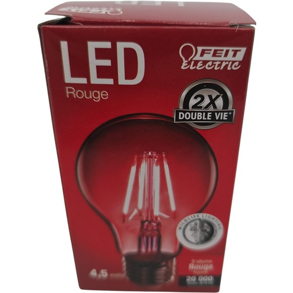 Feit Electric A19 Red LED Light Bulb 4.5 Watts - Picture 1 of 6